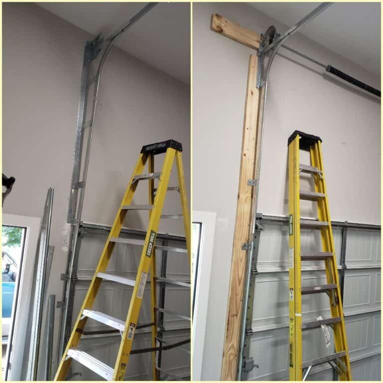 garage door being installed